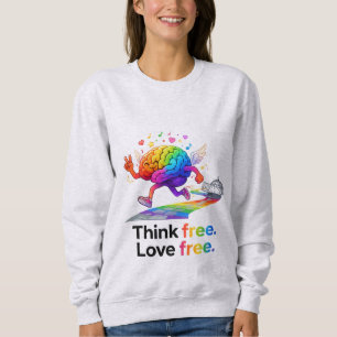 Sweatshirt Illustration de cerveau de liberté mentale arc-en-