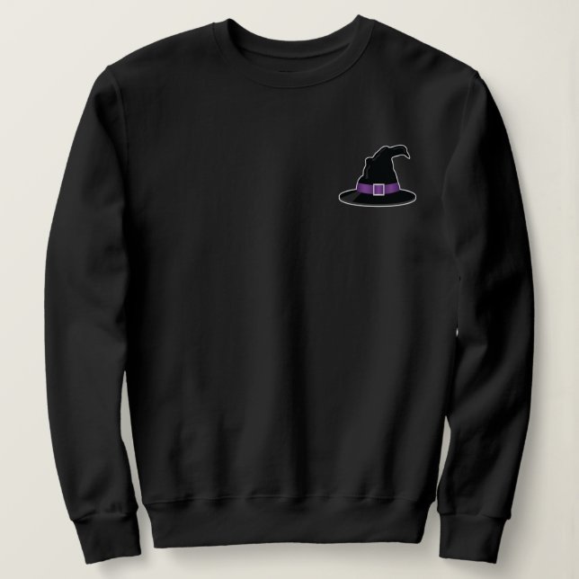 Sweatshirt Illustration de chapeau de sorcière avec Halloween (Design devant)