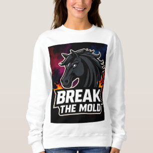 Sweatshirt Illustration de cheval avec texte motivant