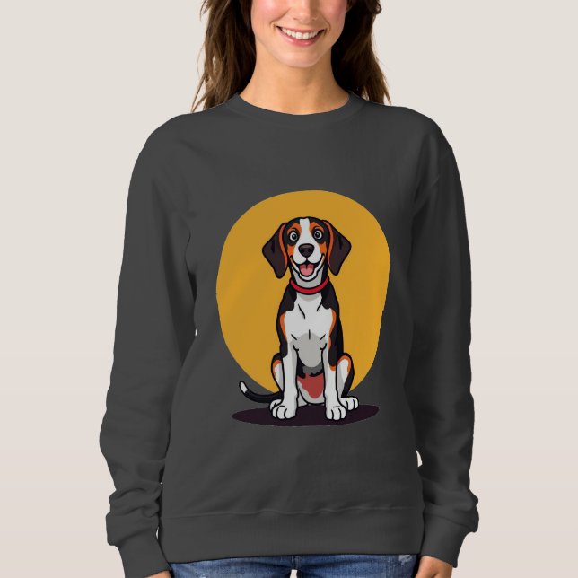 Sweatshirt Illustration de chien de dessin animé mignon (Devant)