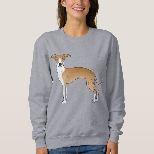 Sweatshirt Illustration de chien italien gris et blanc (Devant)