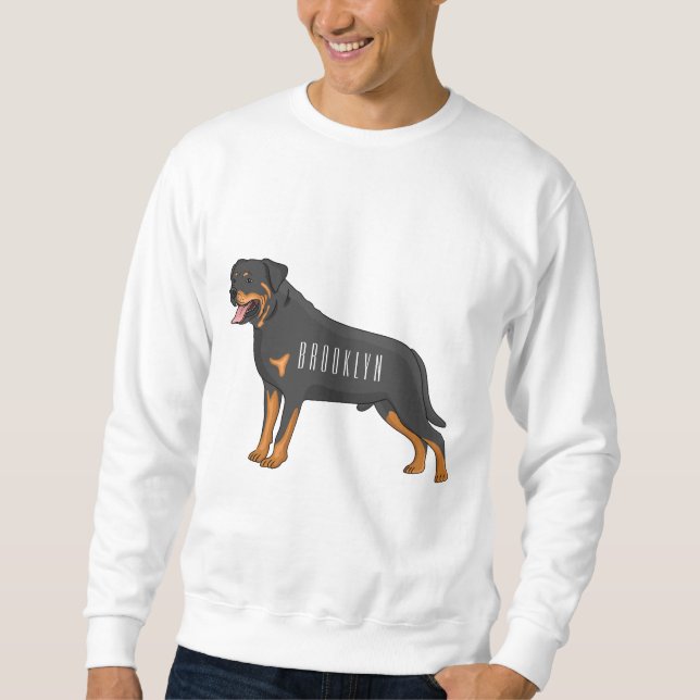 Sweatshirt Illustration de chien Rottweiler (Devant)