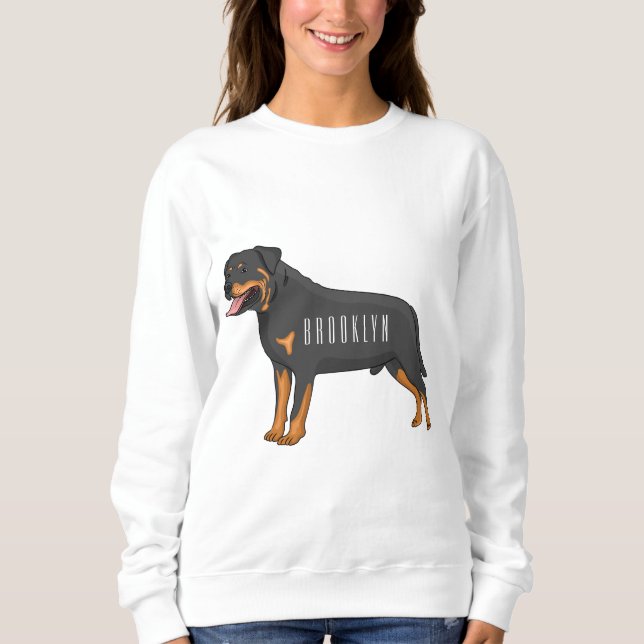 Sweatshirt Illustration de chien Rottweiler (Devant)