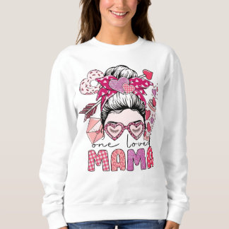 Sweatshirt Illustration de chignon désordonné de maman aimée