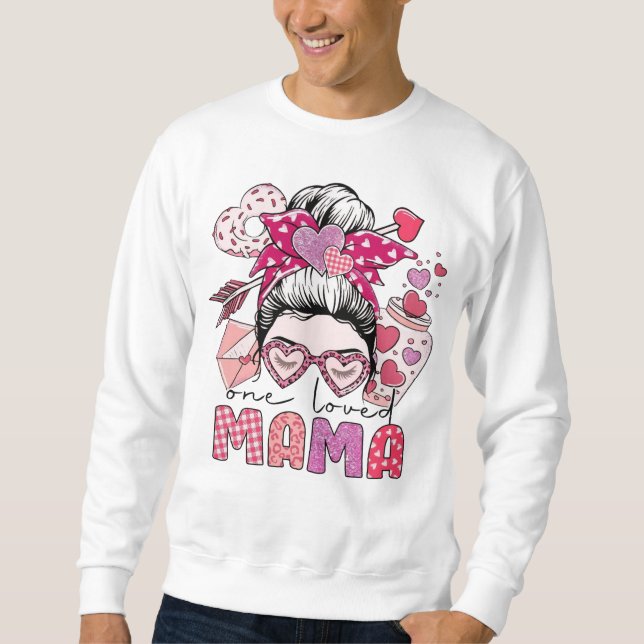 Sweatshirt Illustration de chignon désordonné pour une maman  (Devant)