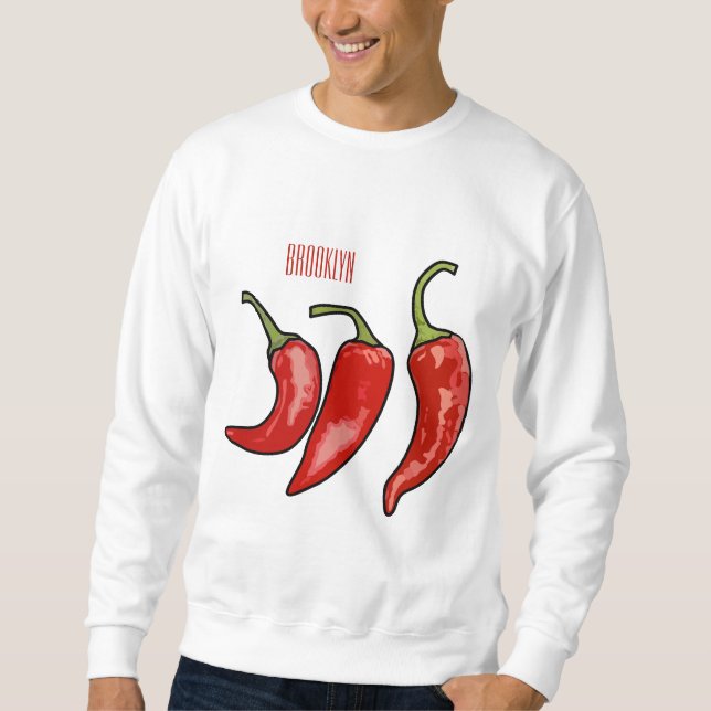 Sweatshirt Illustration de chili (Devant)