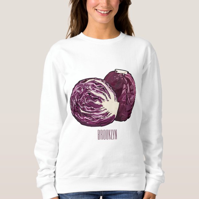 Sweatshirt Illustration de chou rouge (Devant)