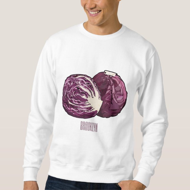 Sweatshirt Illustration de chou rouge (Devant)