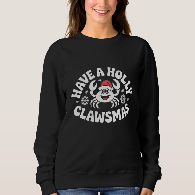 Sweatshirt Illustration de crabe de vacances amusante pour ca (Devant)