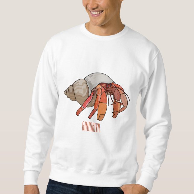 Sweatshirt Illustration de crabe ermite (Devant)