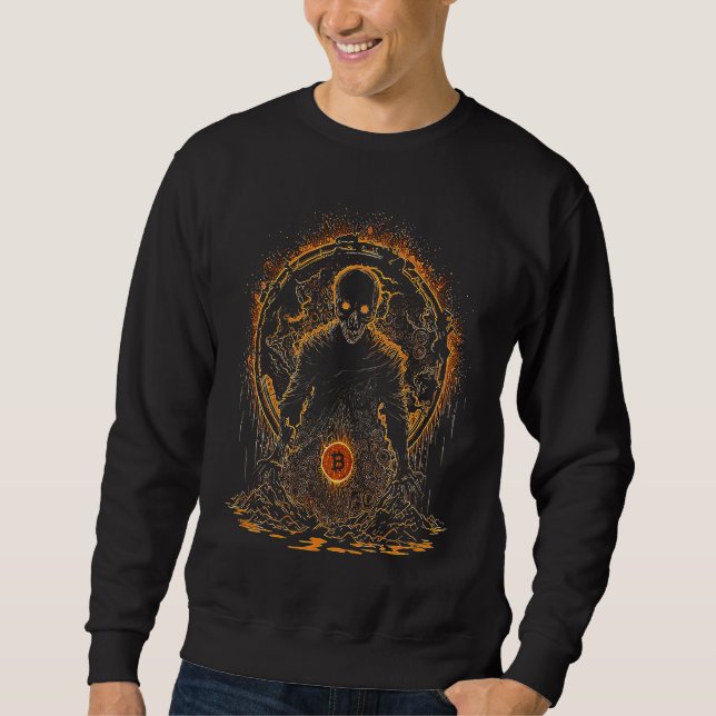 Sweatshirt Illustration de crypto-monnaie Bitcoin noire et so (Devant)