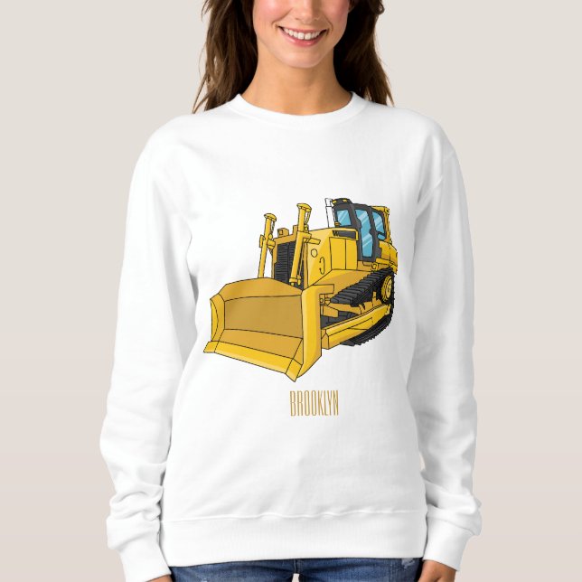 Sweatshirt Illustration de dessin animé Bulldozer (Devant)