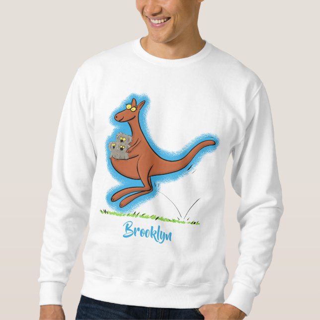 Sweatshirt Illustration de dessin animé Cute kangaroo et koal (Devant)