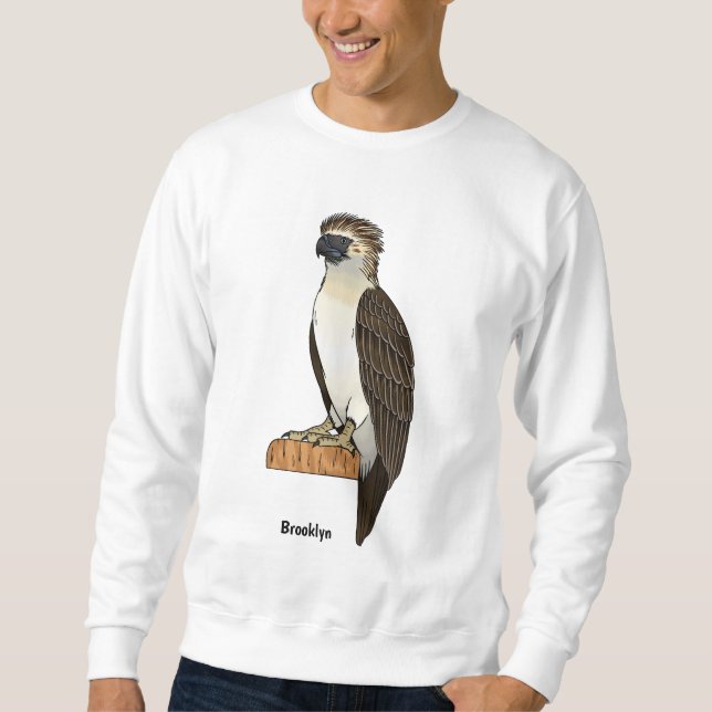 Sweatshirt illustration de dessin animé d'aigle des Philippin (Devant)