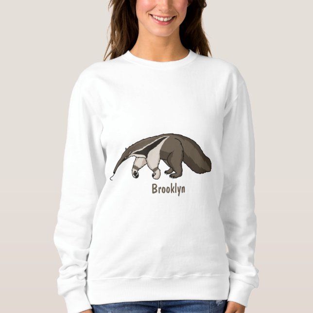 Sweatshirt Illustration de dessin animé d'Anteater happy (Devant)