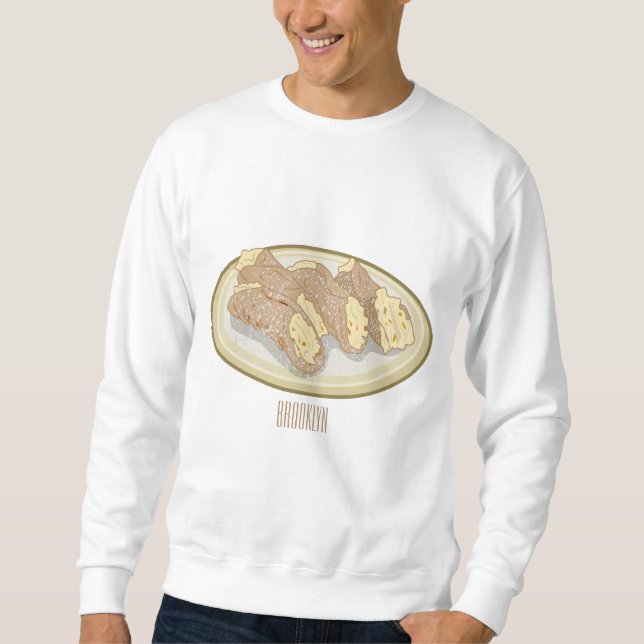 Sweatshirt illustration de dessin animé de cannoli  (Devant)