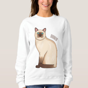 Sweatshirt Illustration de dessin animé de chat siamois