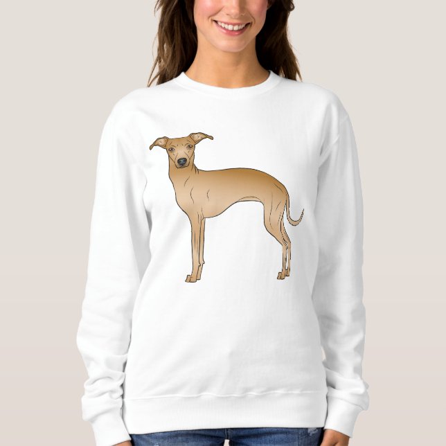 Sweatshirt Illustration de dessin animé de Chien Gris Italien (Devant)
