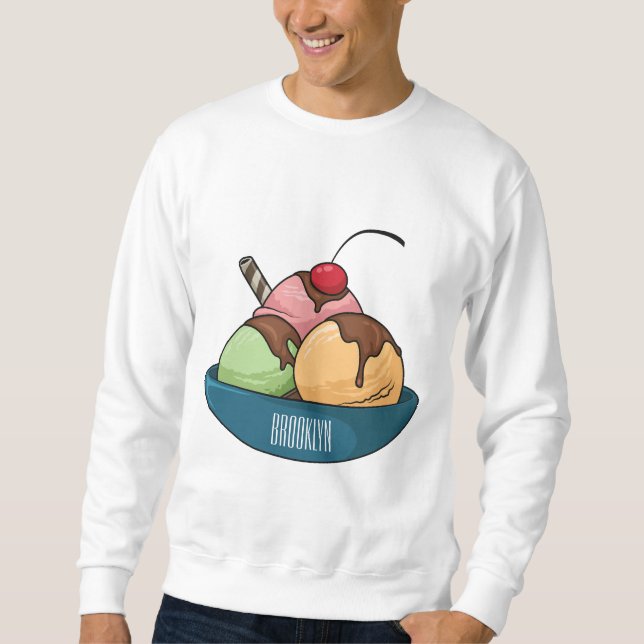 Sweatshirt Illustration de dessin animé de glace  (Devant)