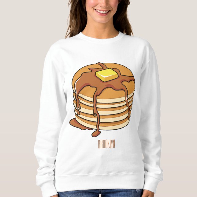 Sweatshirt Illustration de dessin animé de Pancake (Devant)