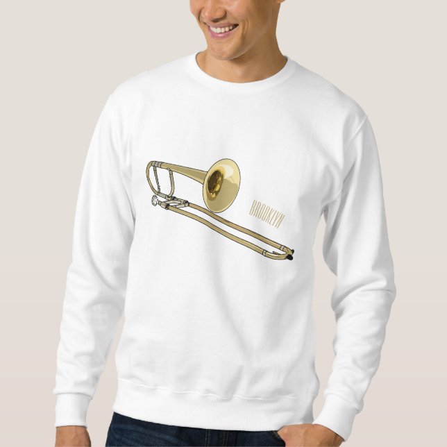 Sweatshirt Illustration de dessin animé de Trombone (Devant)