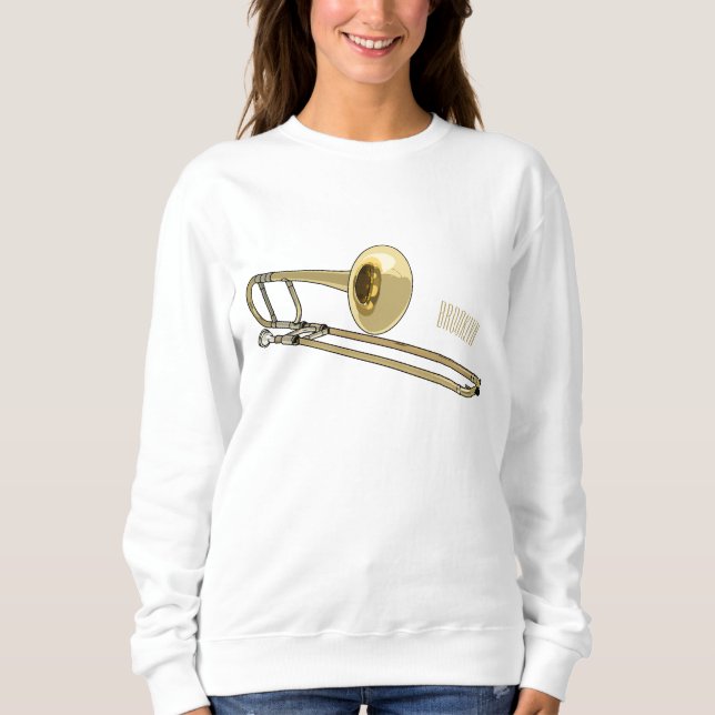 Sweatshirt Illustration de dessin animé de Trombone (Devant)