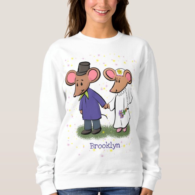 Sweatshirt Illustration de dessin animé d'un couple de souris (Devant)