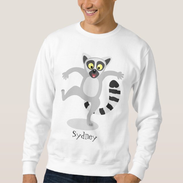 Sweatshirt Illustration de dessin animé d'un lémurien à annea (Devant)