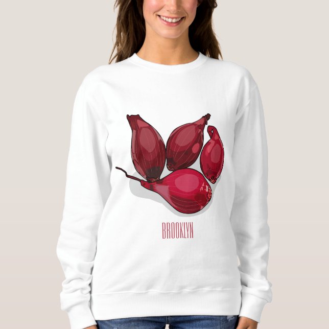 Sweatshirt Illustration de dessin animé Shallot (Devant)