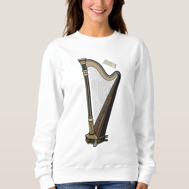 Sweatshirt Illustration de dessin animé sur la harpe (Devant)