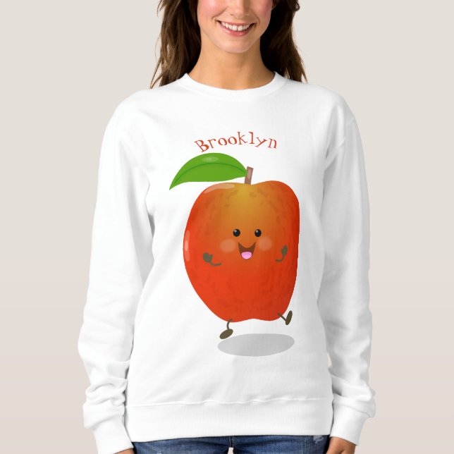 Sweatshirt Illustration de dessin animé sur la pomme de danse (Devant)