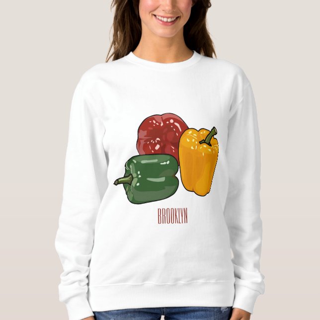 Sweatshirt Illustration de dessin de Capsicum (Devant)