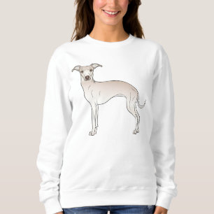 Sweatshirt Illustration de dessin de chien gris italien Cream