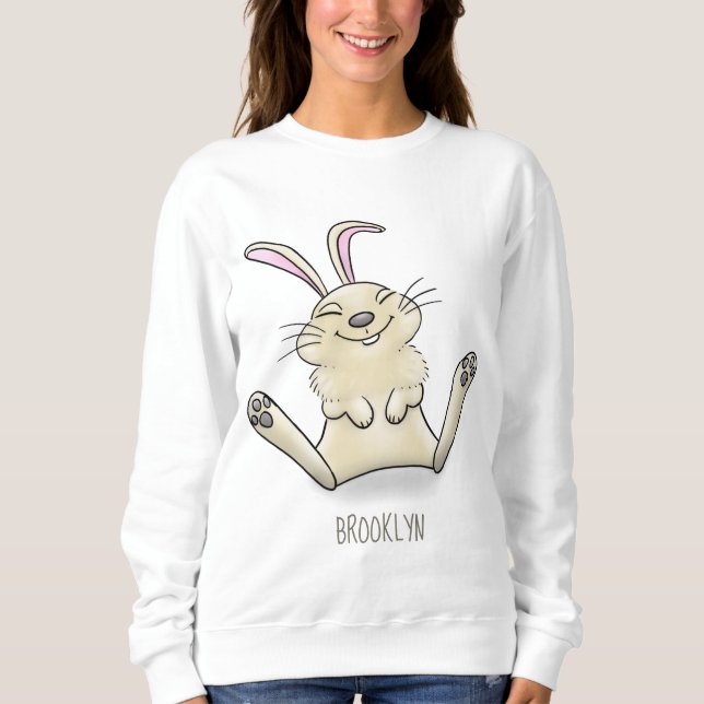 Sweatshirt Illustration de dessin de lapin lapin mou (Devant)