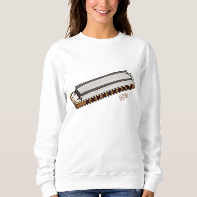 Sweatshirt Illustration de dessin d'Harmonica (Devant)