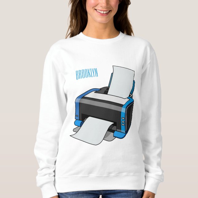 Sweatshirt Illustration de dessin d'imprimante (Devant)