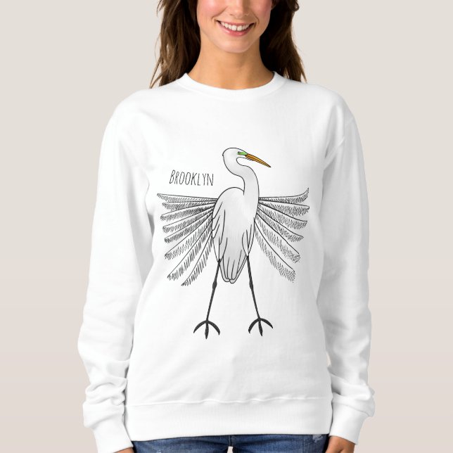 Sweatshirt Illustration de dessin d'oiseau de grand feu (Devant)