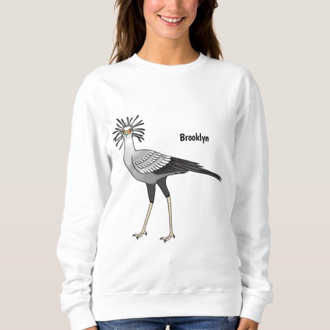 Sweatshirt Illustration de dessin du secrétaire pour oiseaux (Devant)
