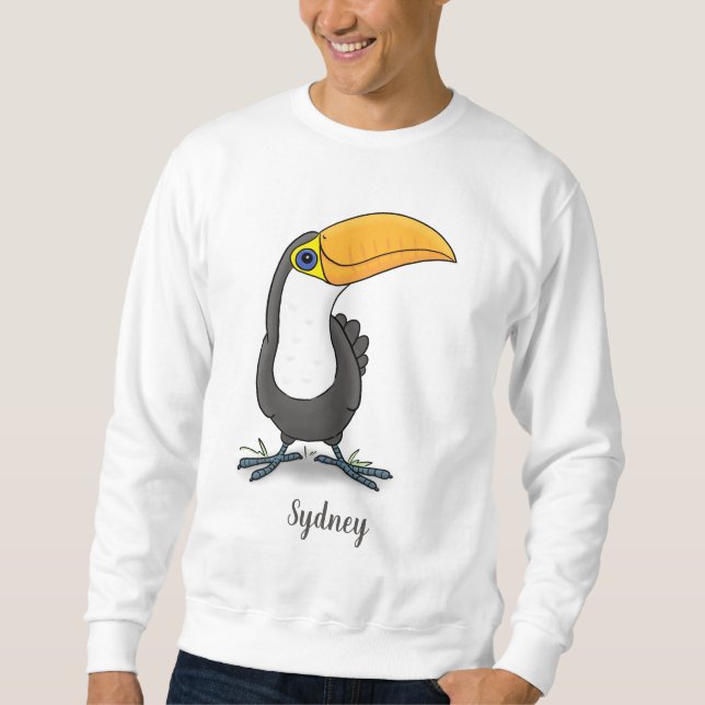 Sweatshirt Illustration de dessin humoristique du toucan joye (Devant)