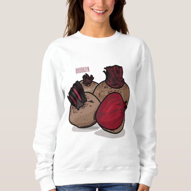 Sweatshirt Illustration de dessin sur la betterave (Devant)
