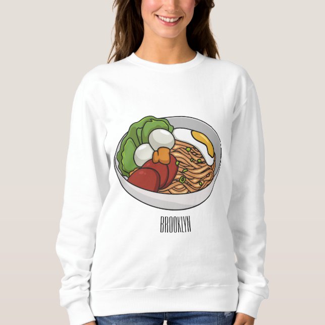 Sweatshirt Illustration de dessin sur les nouilles (Devant)
