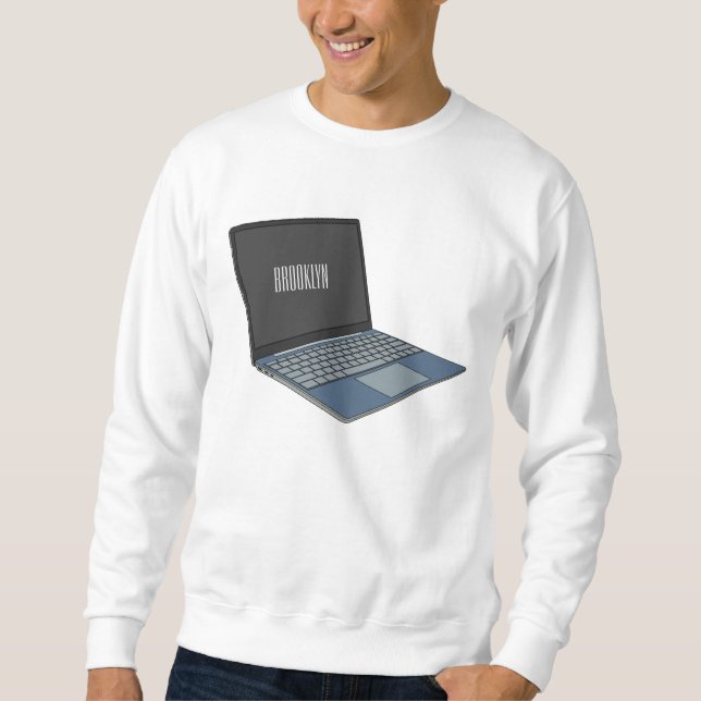 Sweatshirt Illustration de dessin sur ordinateur portable (Devant)