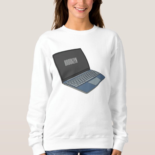 Sweatshirt Illustration de dessin sur ordinateur portable (Devant)