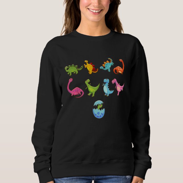 Sweatshirt Illustration de dinosaures mignons - Collection de (Devant)