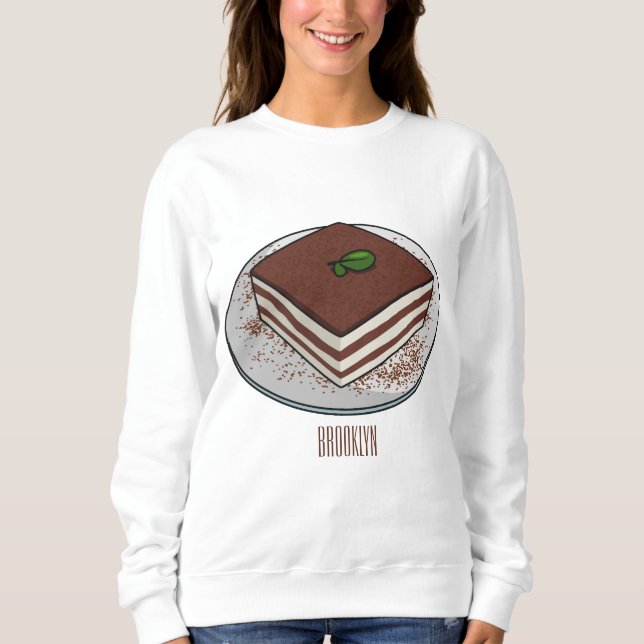 Sweatshirt Illustration de gâteau de Tiramisu (Devant)