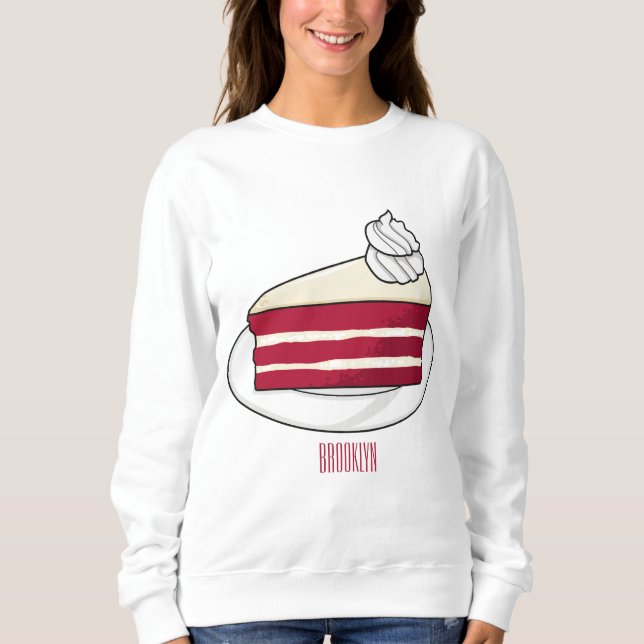 Sweatshirt Illustration de gâteau en velours rouge (Devant)