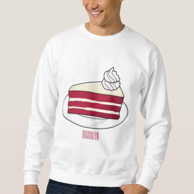 Sweatshirt Illustration de gâteau en velours rouge (Devant)