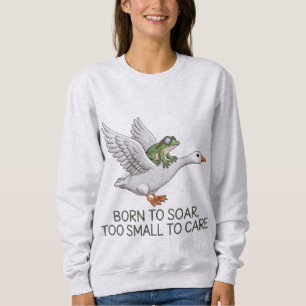 Sweatshirt Illustration de grenouille drôle volant sur une oi