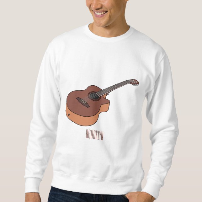 Sweatshirt Illustration de guitare acoustique (Devant)