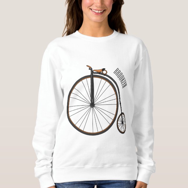 Sweatshirt Illustration de la bande dessinée de vélo à grande (Devant)